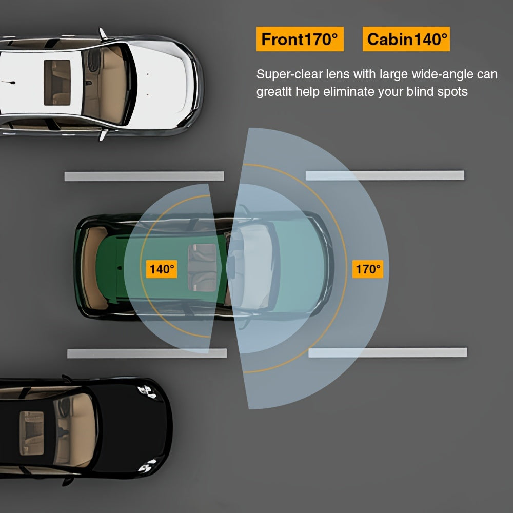 Dual Lens Dash Cam with Night Vision