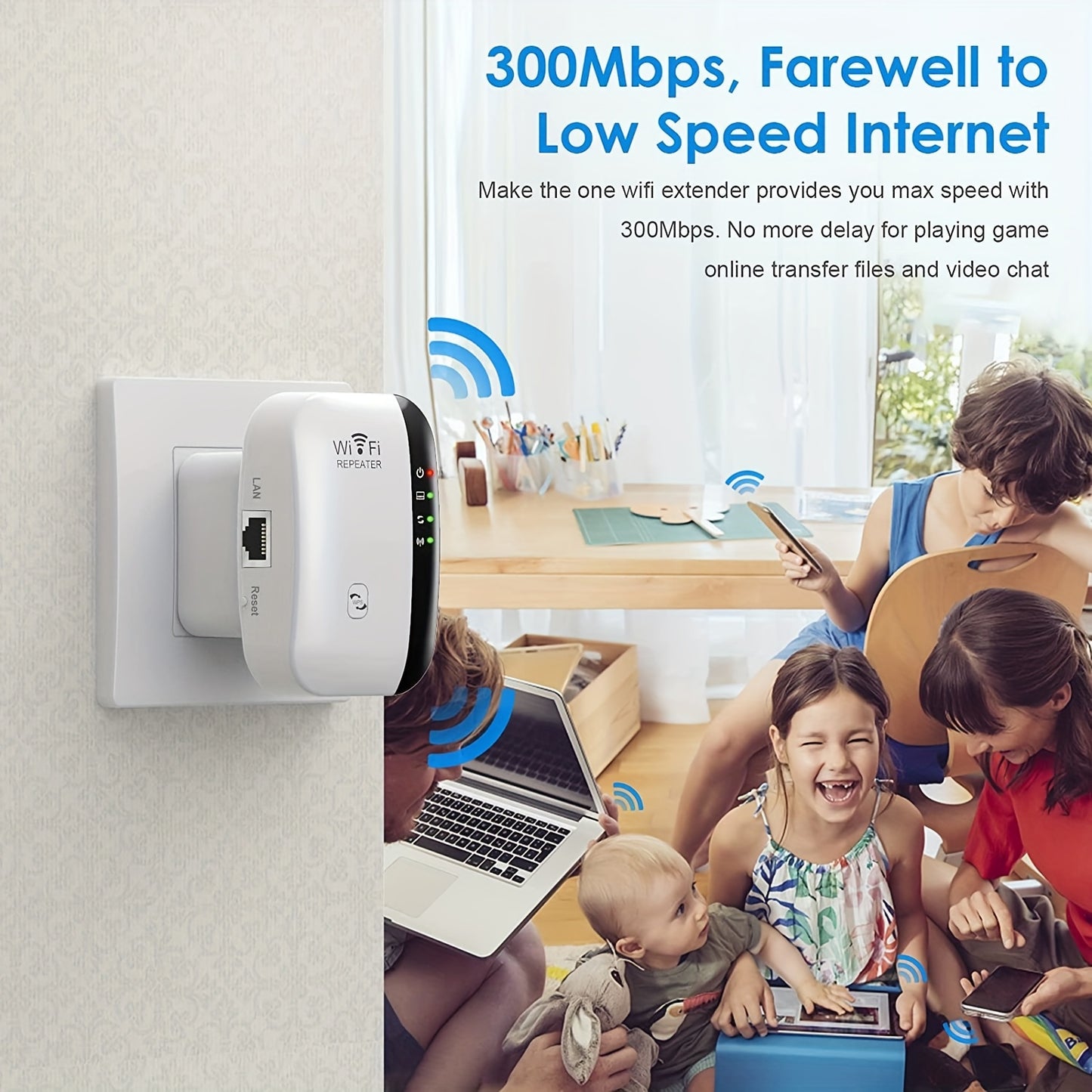 WiFi Extender – Long Range, Plug & Play Boost