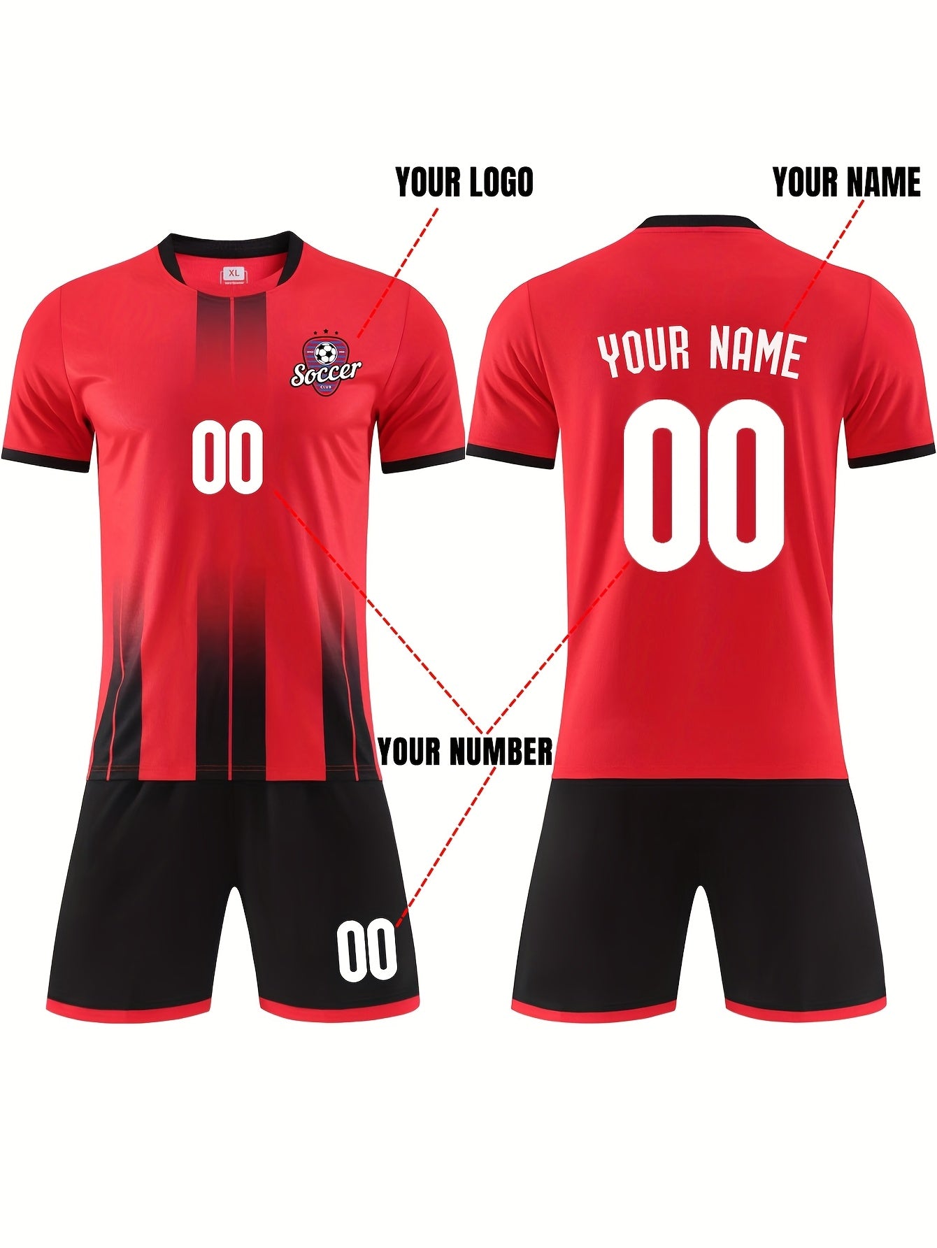 Customizable Youth Soccer Jersey Kit