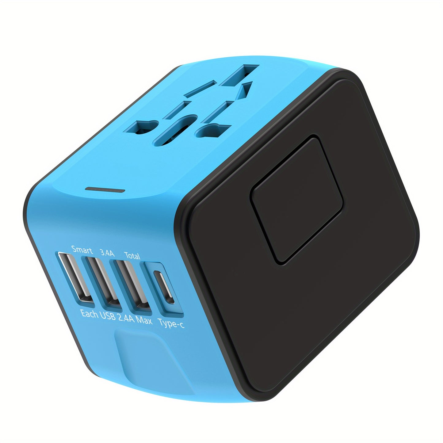 3 USB Ports Travel Adapter Worldwide With Type C and AC Socket