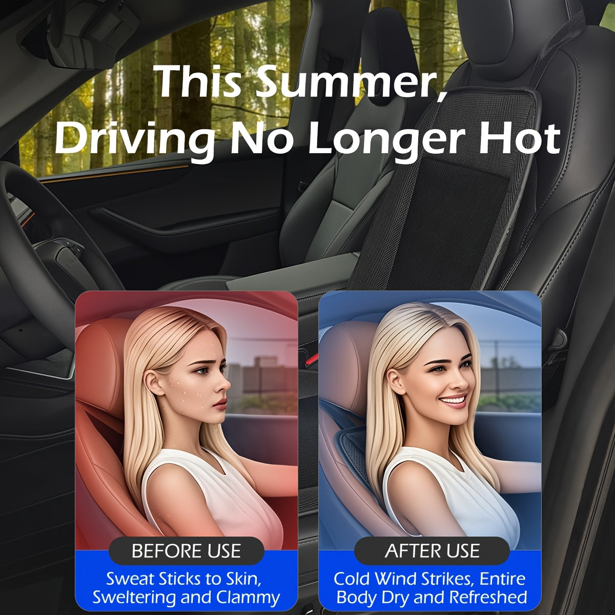 Car Seat Cooling Fan Cushion – Stay Cool, Drive Fresh