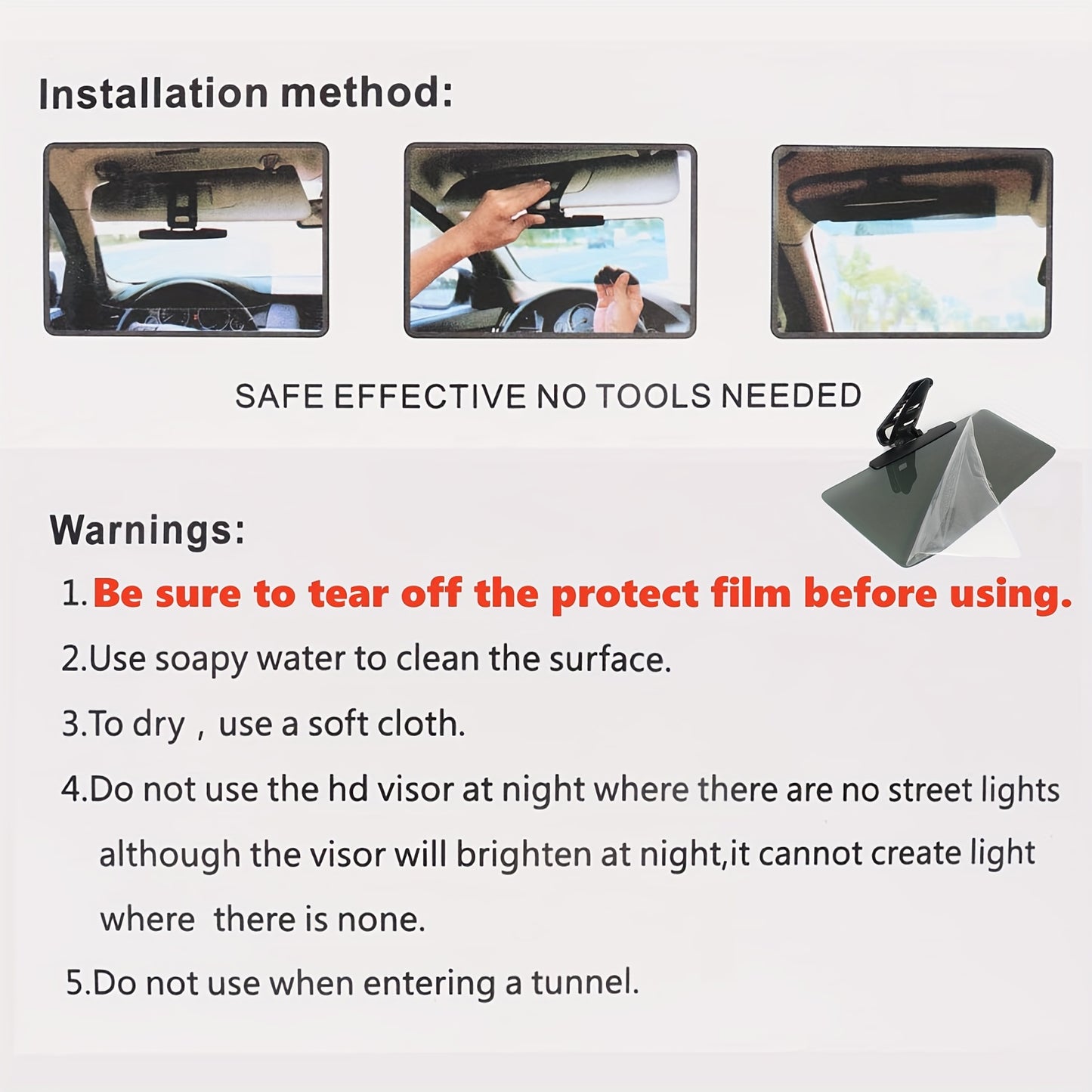 Polarized Car Sun Visor – Anti-Glare, UV-Blocking
