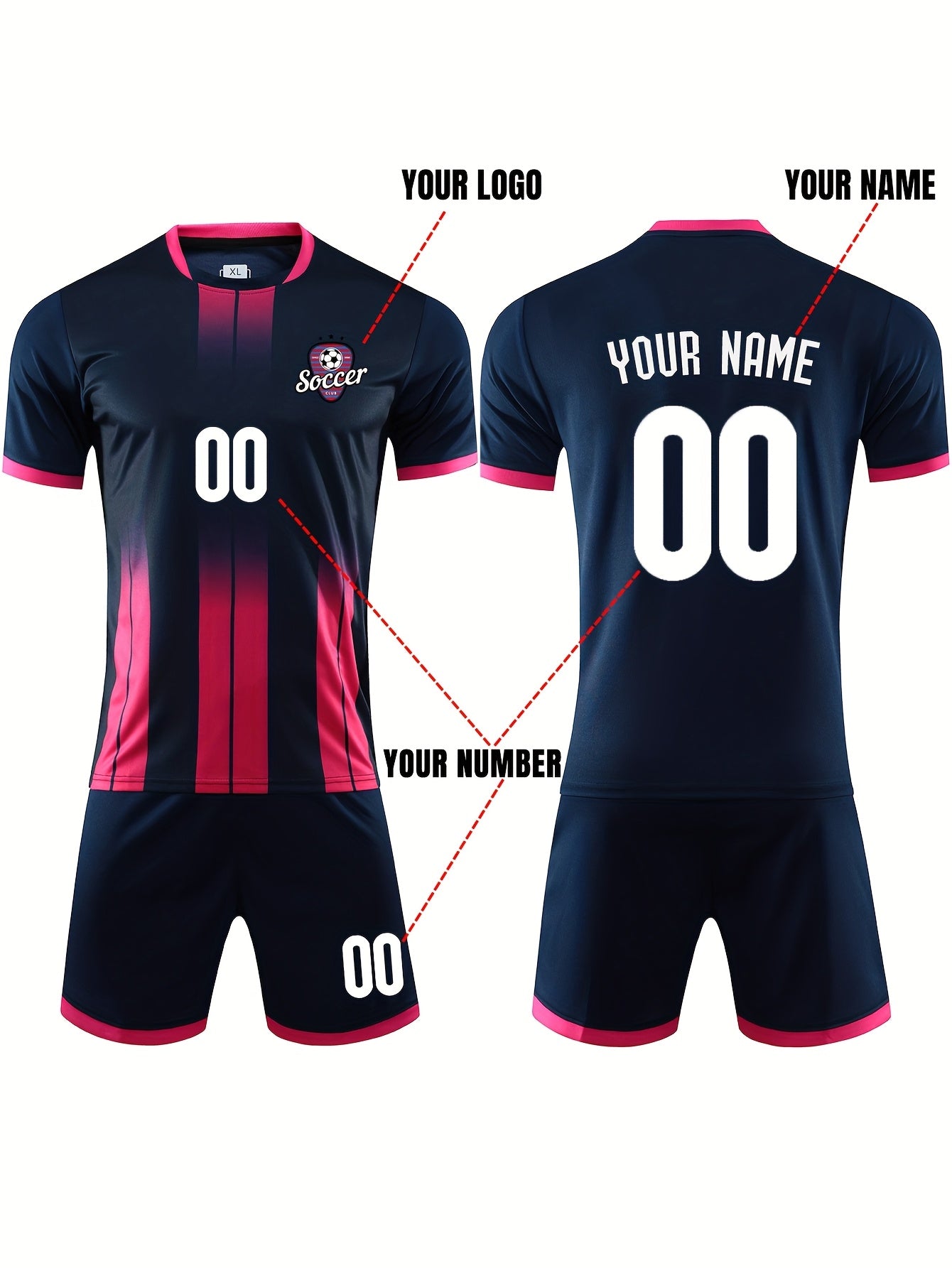 Customizable Youth Soccer Jersey Kit