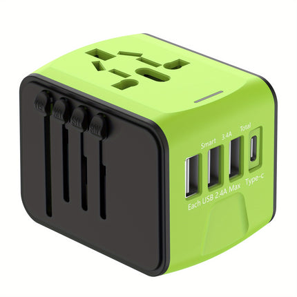 3 USB Ports Travel Adapter Worldwide With Type C and AC Socket