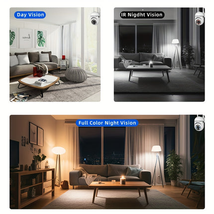 كاميرا ذكية مزودة بتقنية Wi-Fi مع رؤية ليلية كاملة الألوان