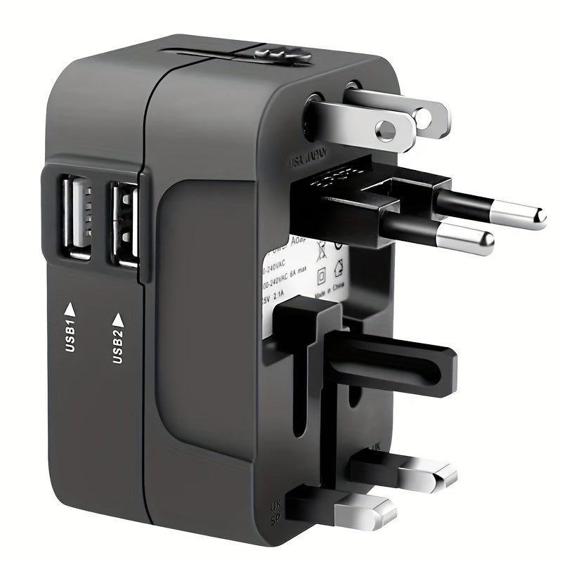 Universal Travel Charger – Dual USB & All-in-One Adapter