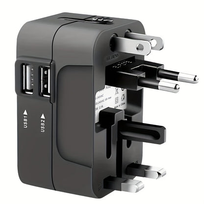 Universal Travel Charger – Dual USB & All-in-One Adapter