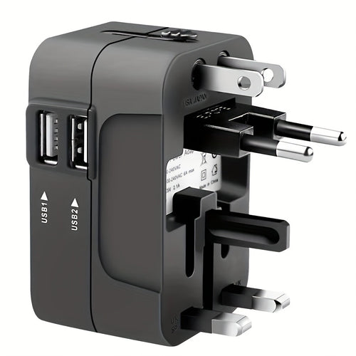 Universal Travel Charger – Dual USB & All-in-One Adapter