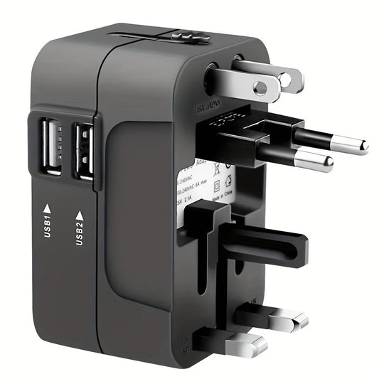 Universal Travel Charger – Dual USB & All-in-One Adapter