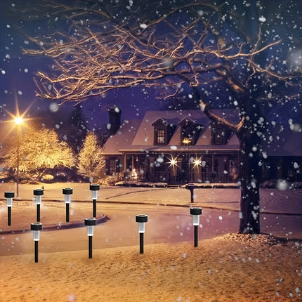 10 مصابيح مسار تعمل بالطاقة الشمسية - سهلة التركيب، متوهجة بالطاقة الشمسية