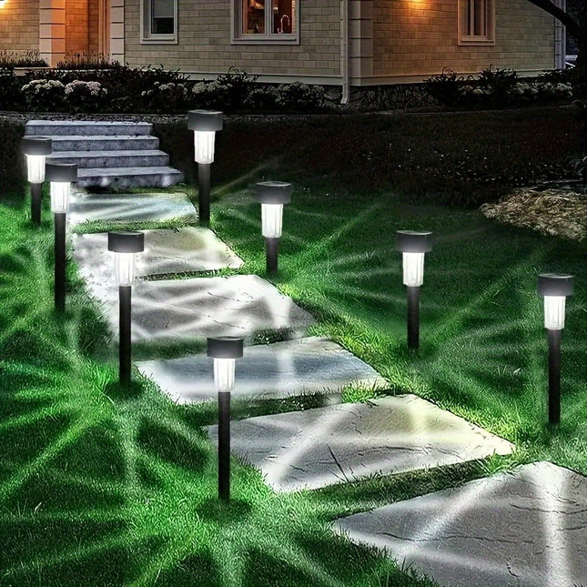 10 Solar Path Lights – Easy Install, Solar-Powered Glow