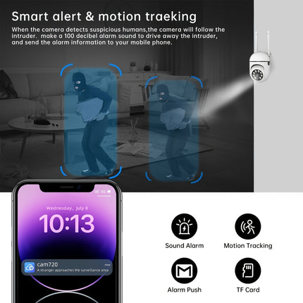كاميرا ذكية مزودة بتقنية Wi-Fi مع رؤية ليلية كاملة الألوان