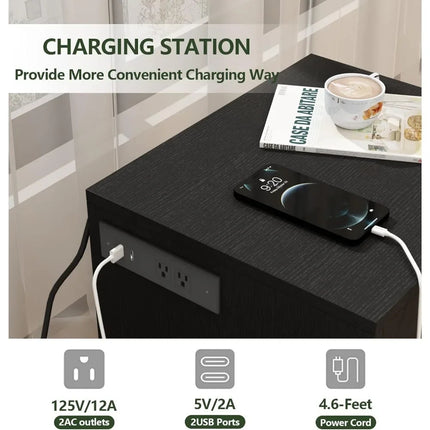 طاولة بجانب السرير مع قفل RFID