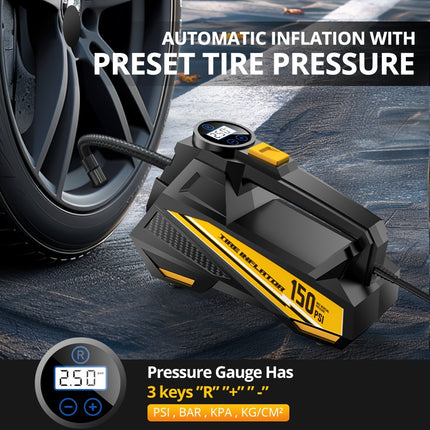 منفاخ إطارات رقمي من CaRSun - طاقة محمولة وضغط دقيق