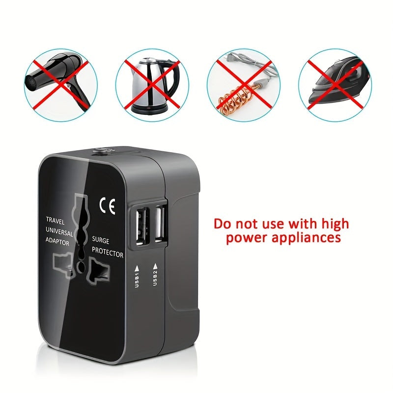 Universal Travel Charger – Dual USB & All-in-One Adapter