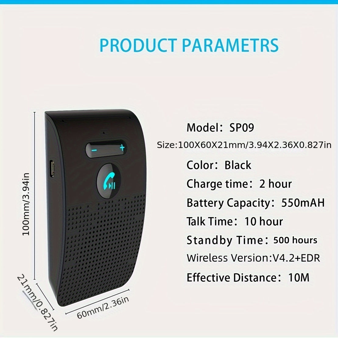 Wireless Car Speakerphone – Hands-Free Calls & Music on the Go