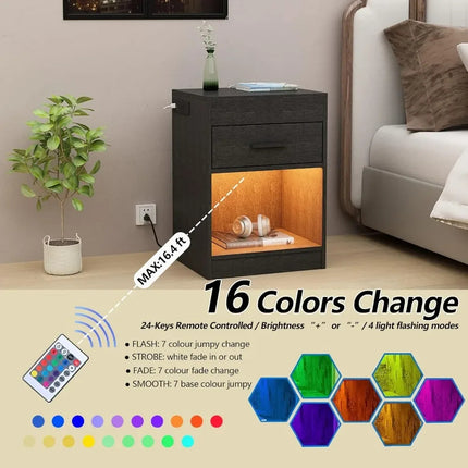 طاولة بجانب السرير مع قفل RFID