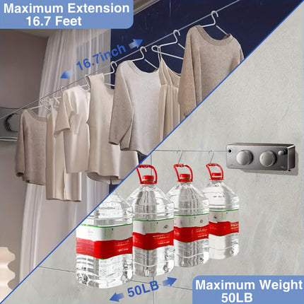 Retractable Clothesline – Double Line, Space-Saving