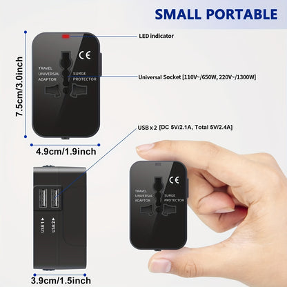 Universal Travel Charger – Dual USB & All-in-One Adapter